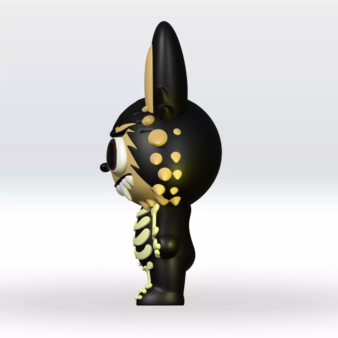 Labubu Halloween STL 3D Model 3mf Multicolor Fanart 3D print model_1