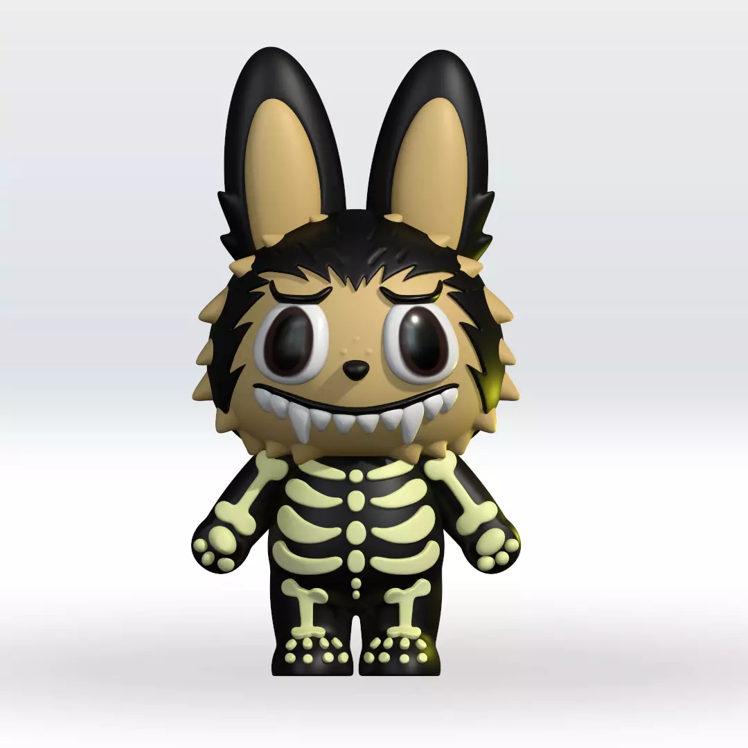 Labubu Halloween STL 3D Model 3mf Multicolor Fanart 3D print model_0