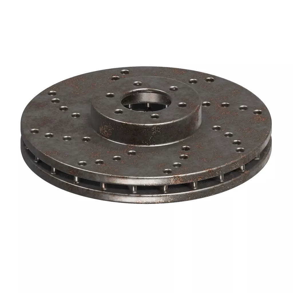 Rusty Car Disc Brake 3D model_0