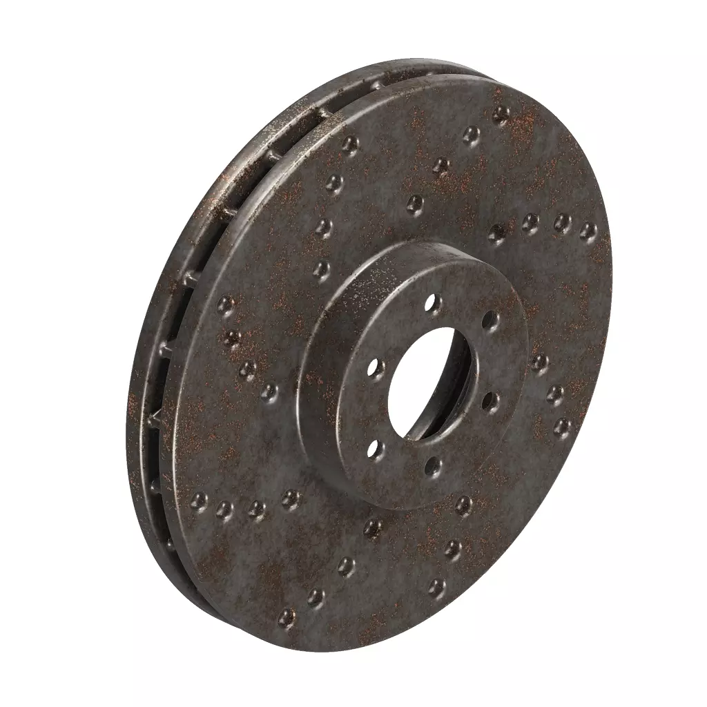 Rusty Car Disc Brake 3D model_2