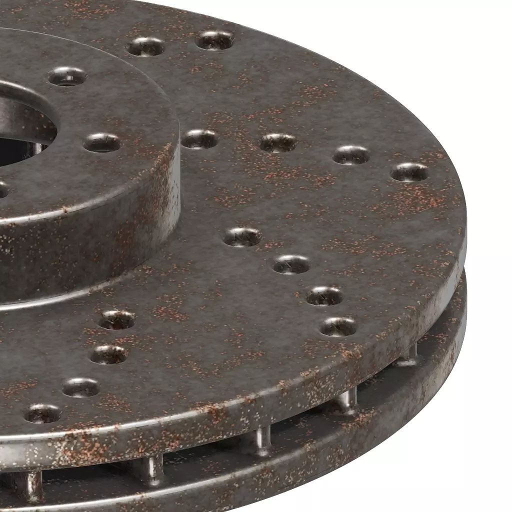 Rusty Car Disc Brake 3D model_3