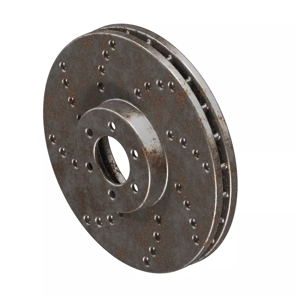 Rusty Car Disc Brake 3D model_1