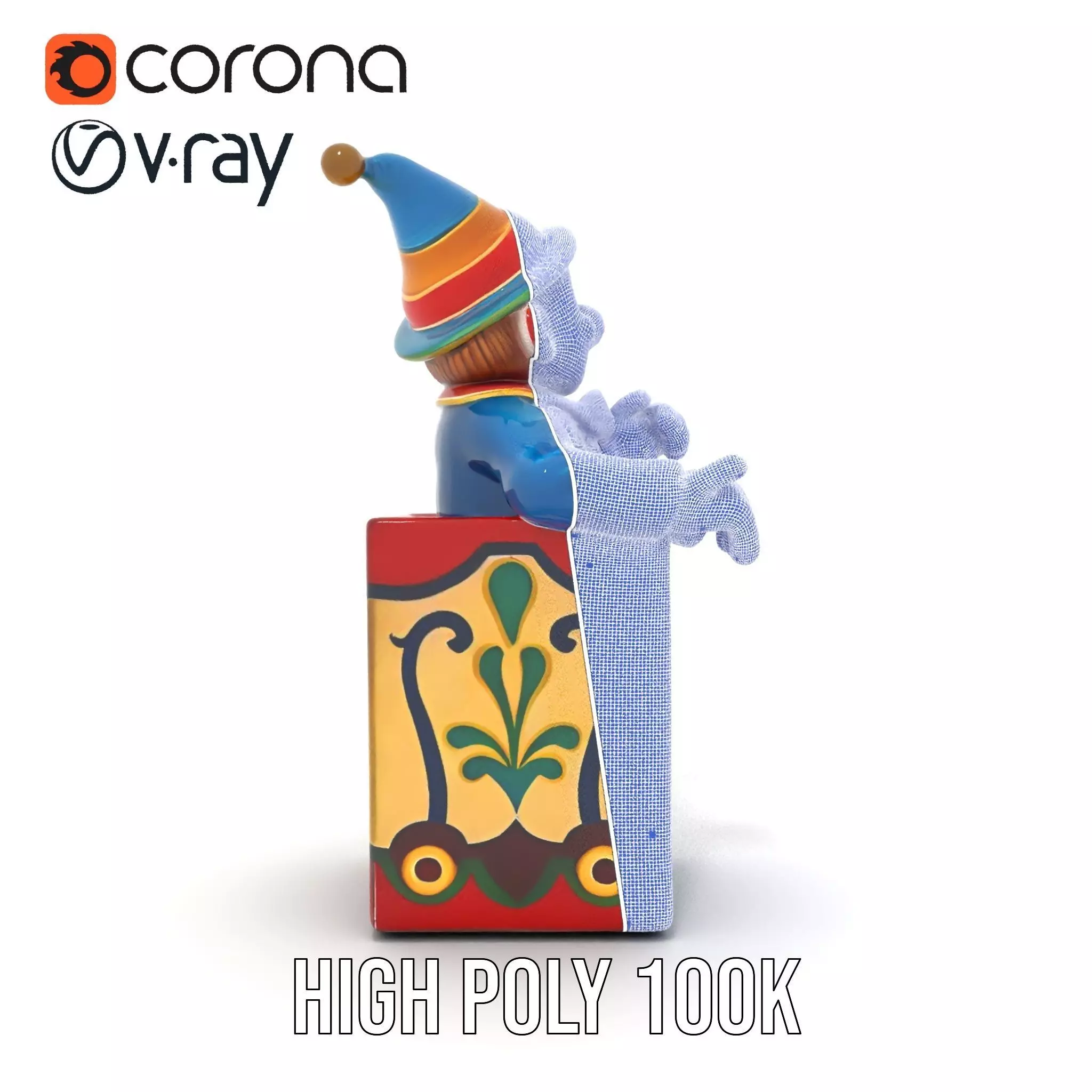 Colorful Clown Box model pack Low-poly 3D model_30