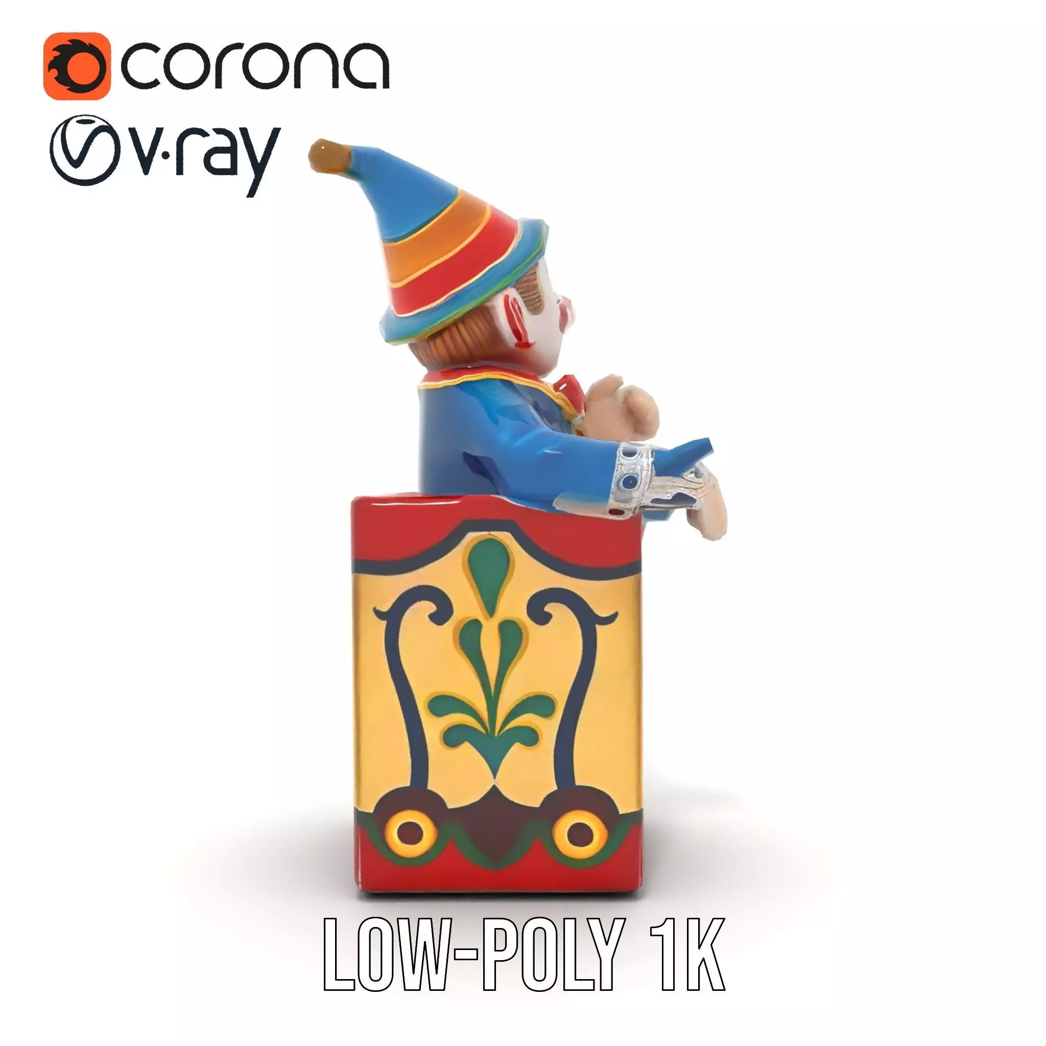 Colorful Clown Box model pack Low-poly 3D model_20
