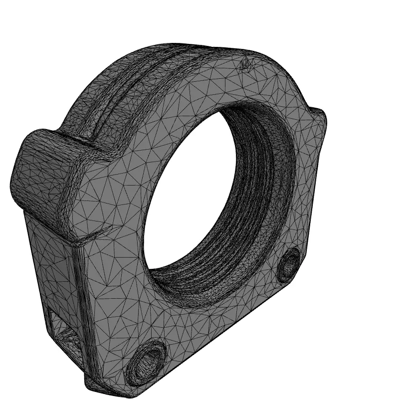 Precision Threaded Industrial Component Low-poly 3D model_1