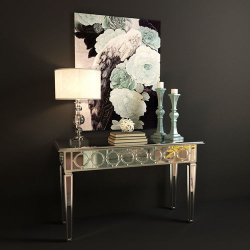 Mirror console with lamp 3D model