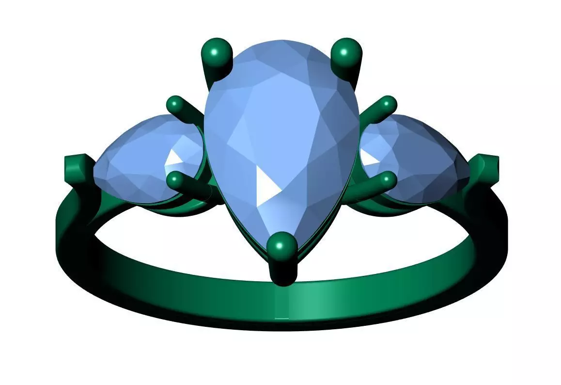 Solitaire ring 3D print model_10