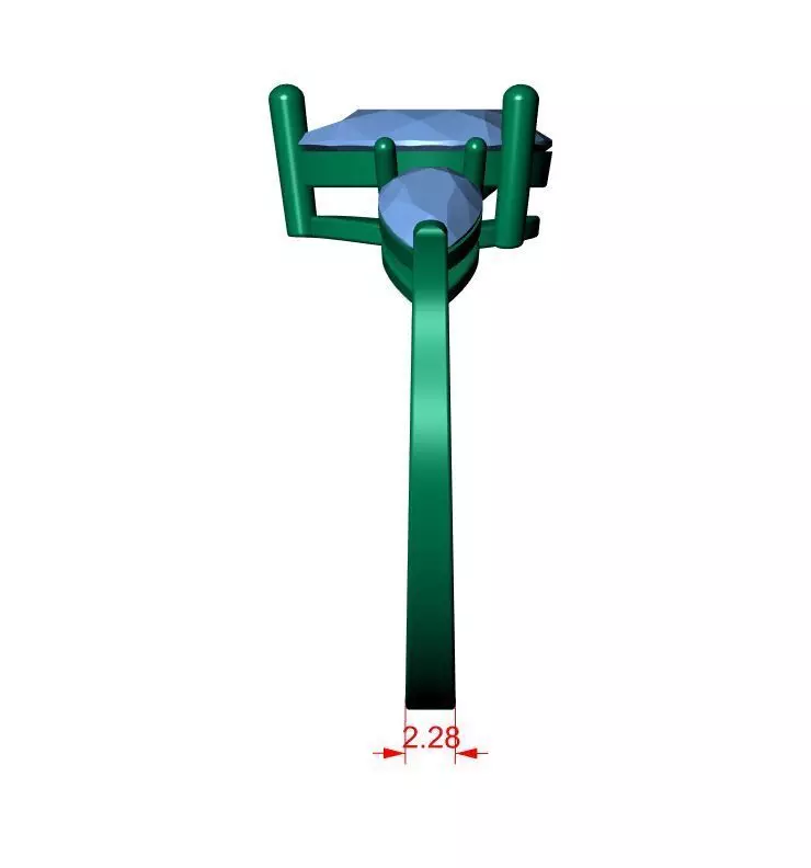 Solitaire ring 3D print model_12