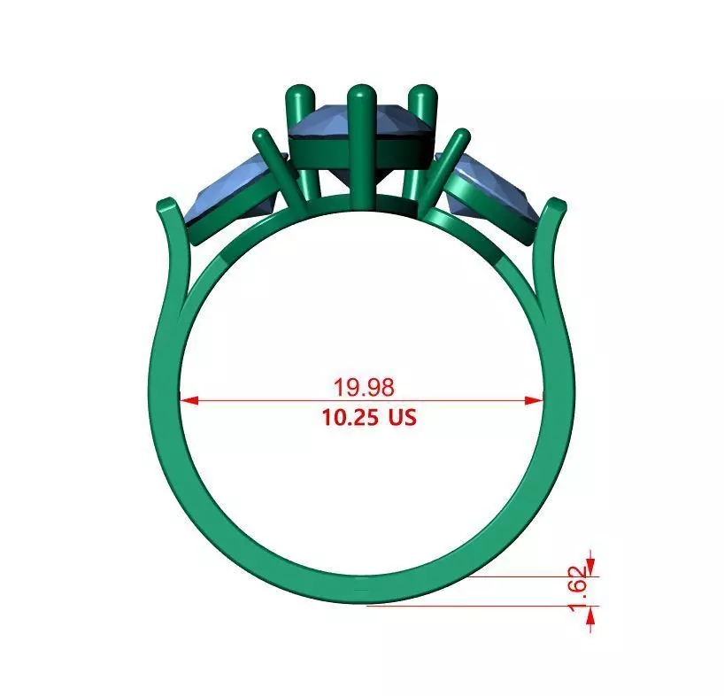 Solitaire ring 3D print model_11