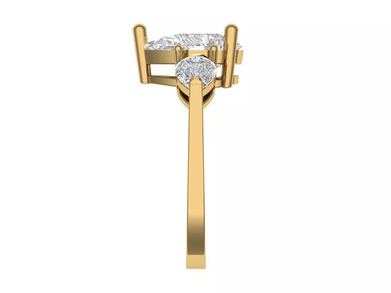 Solitaire ring 3D print model_3