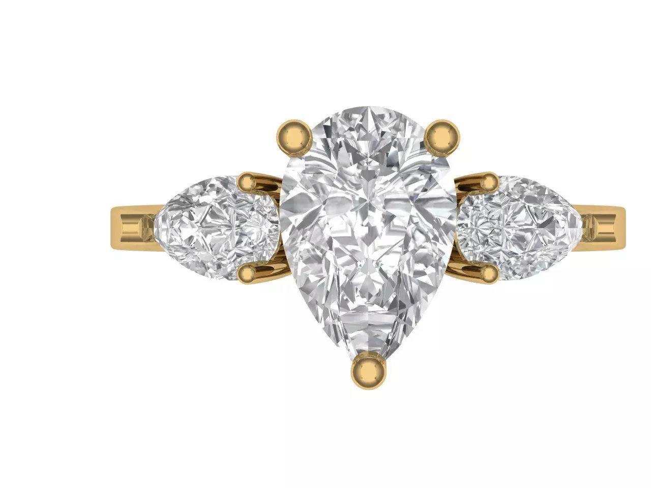 Solitaire ring 3D print model_1