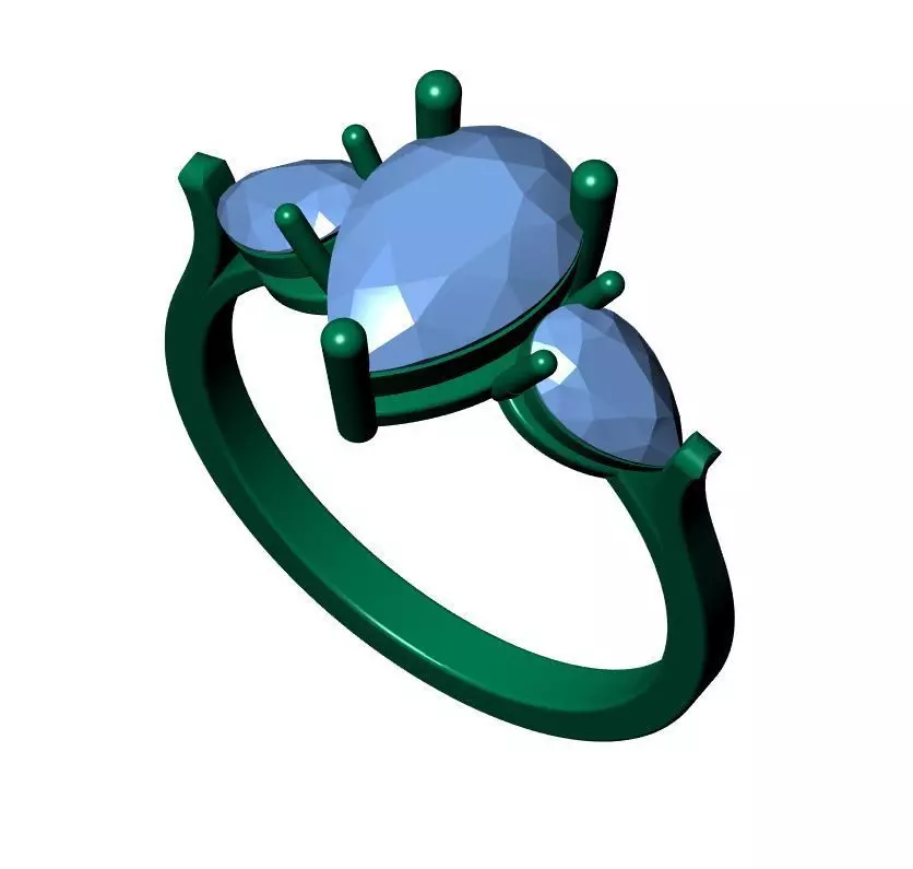 Solitaire ring 3D print model_5
