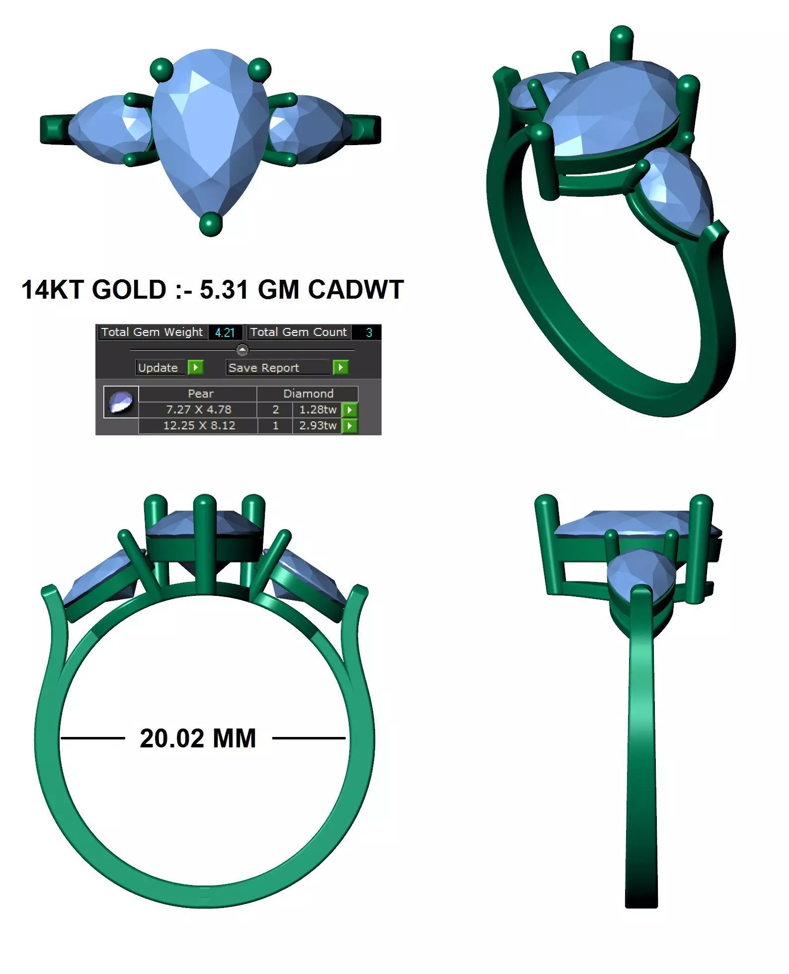 Solitaire ring 3D print model_13