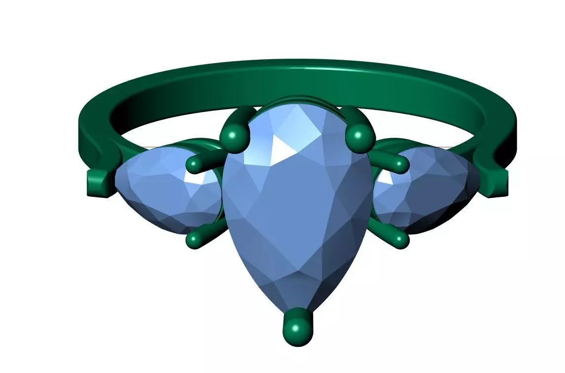 Solitaire ring 3D print model_9