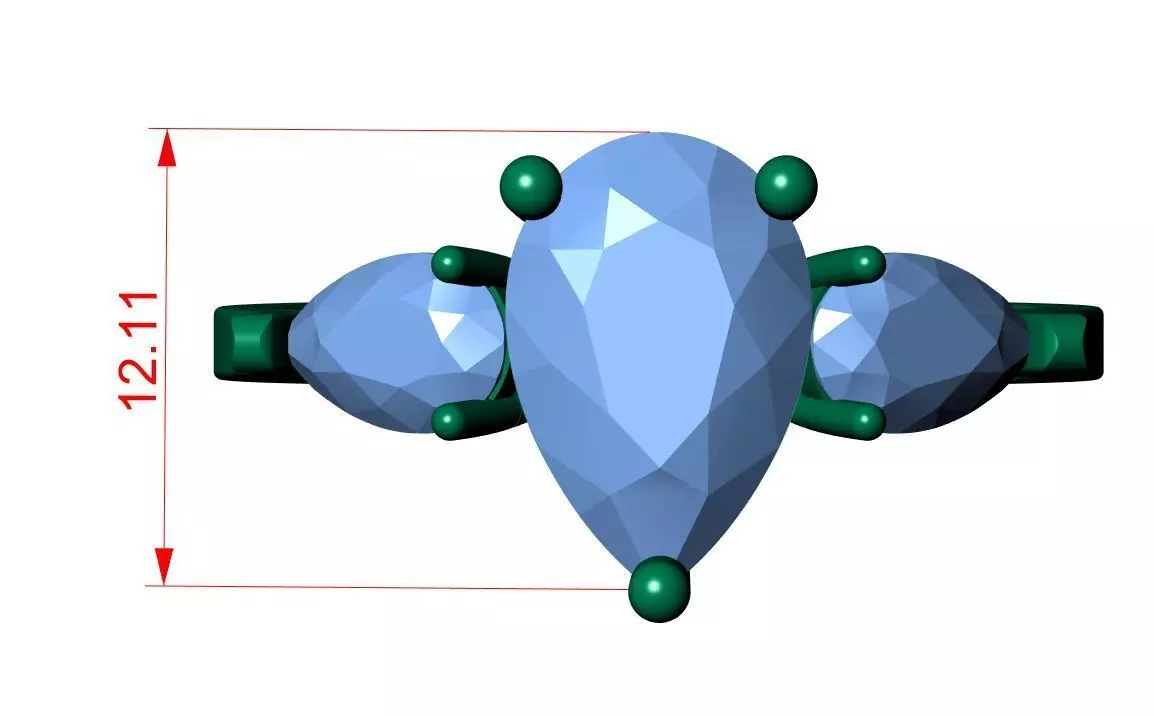 Solitaire ring 3D print model_8