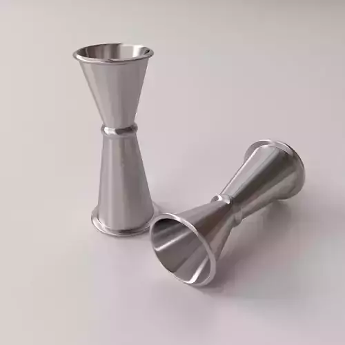 Jigger pair of silver goblets 3D model