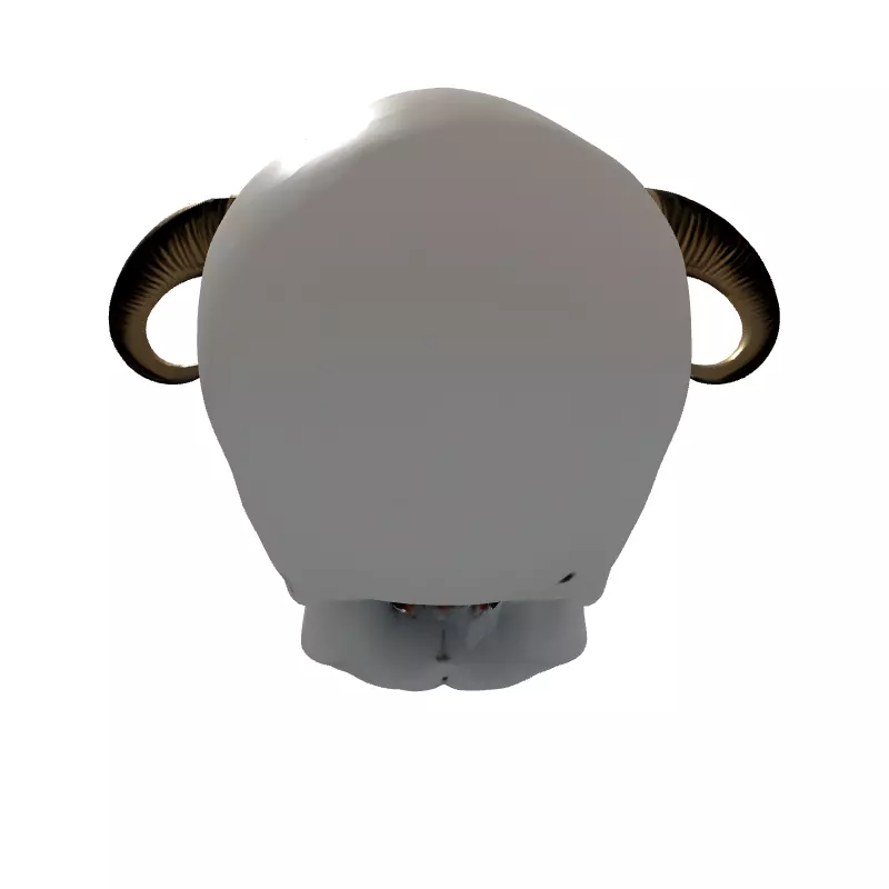 Demonic Horned Skull Low-poly 3D model_7