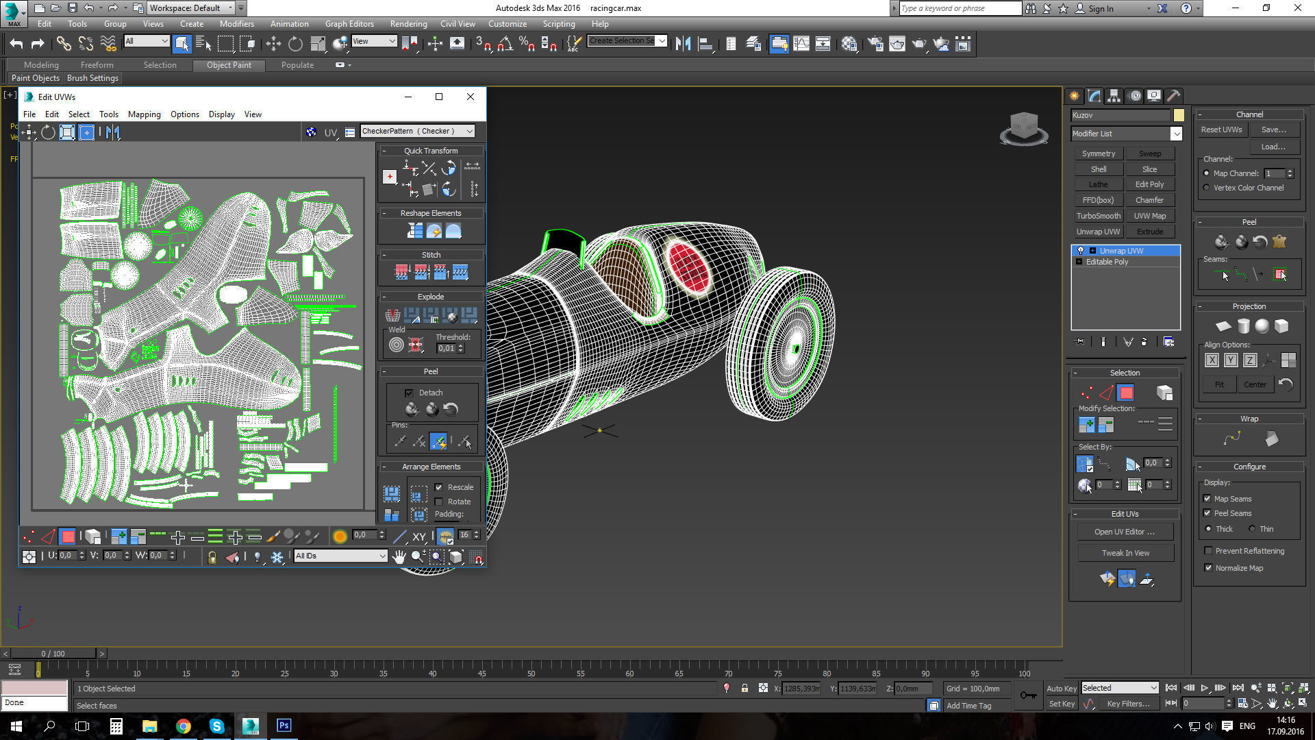 Race Car old style 3D model_8