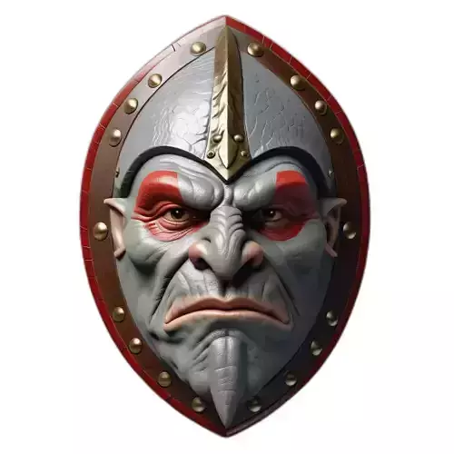 Fantasy Orc Warrior Shield Decoration