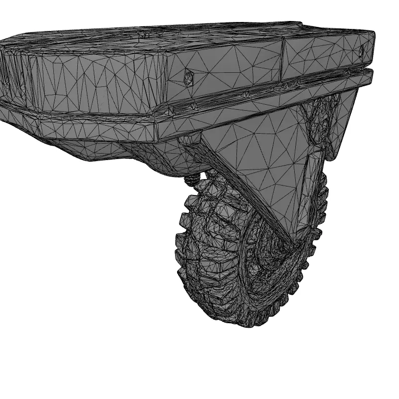 SciFi Armored Wheel Module Low-poly 3D model_9
