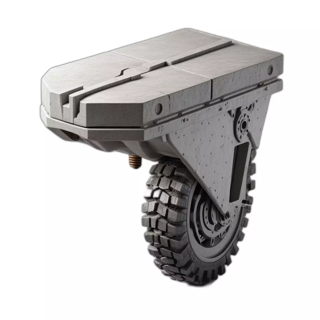 SciFi Armored Wheel Module Low-poly 3D model_0