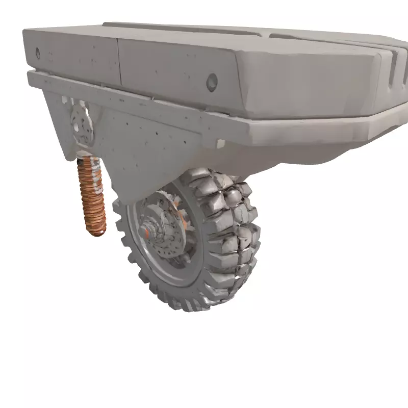 SciFi Armored Wheel Module Low-poly 3D model_3