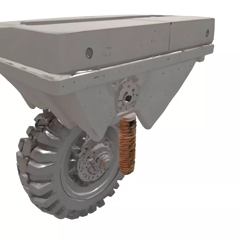 SciFi Armored Wheel Module Low-poly 3D model_6