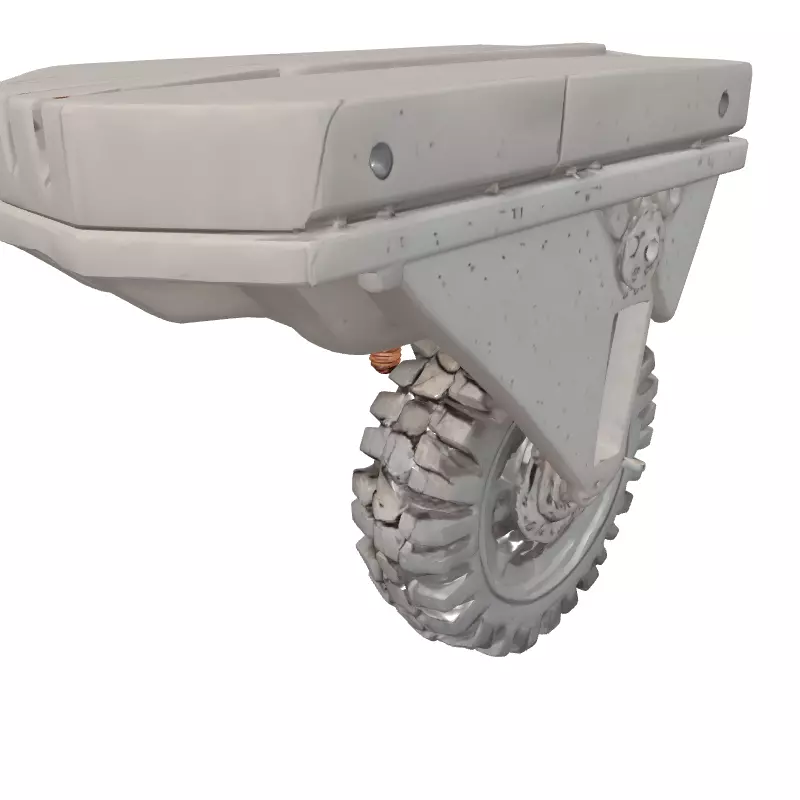 SciFi Armored Wheel Module Low-poly 3D model_2