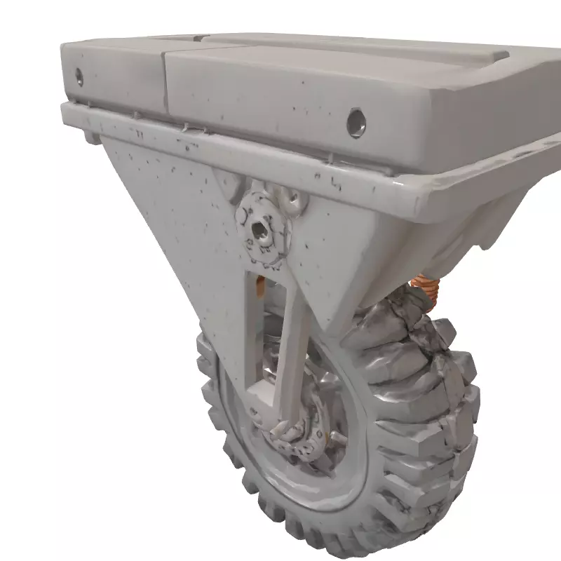 SciFi Armored Wheel Module Low-poly 3D model_5