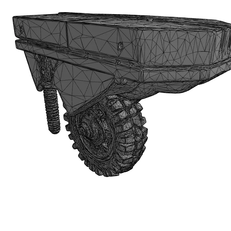 SciFi Armored Wheel Module Low-poly 3D model_1