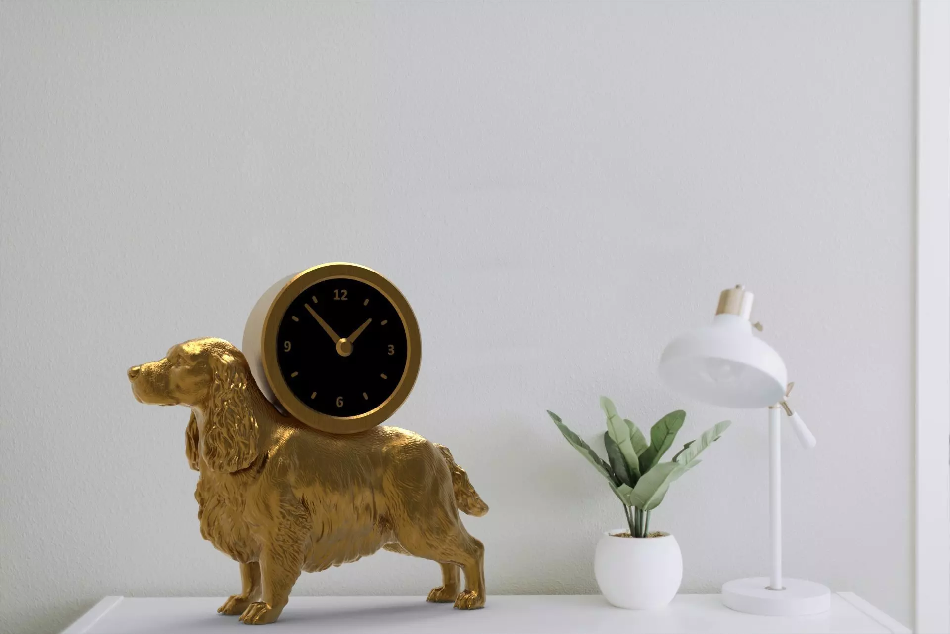 Dog desk clock 3D print model