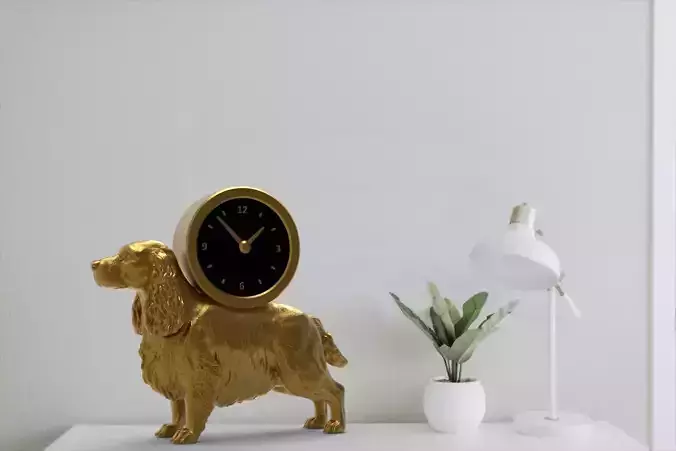 Dog desk clock