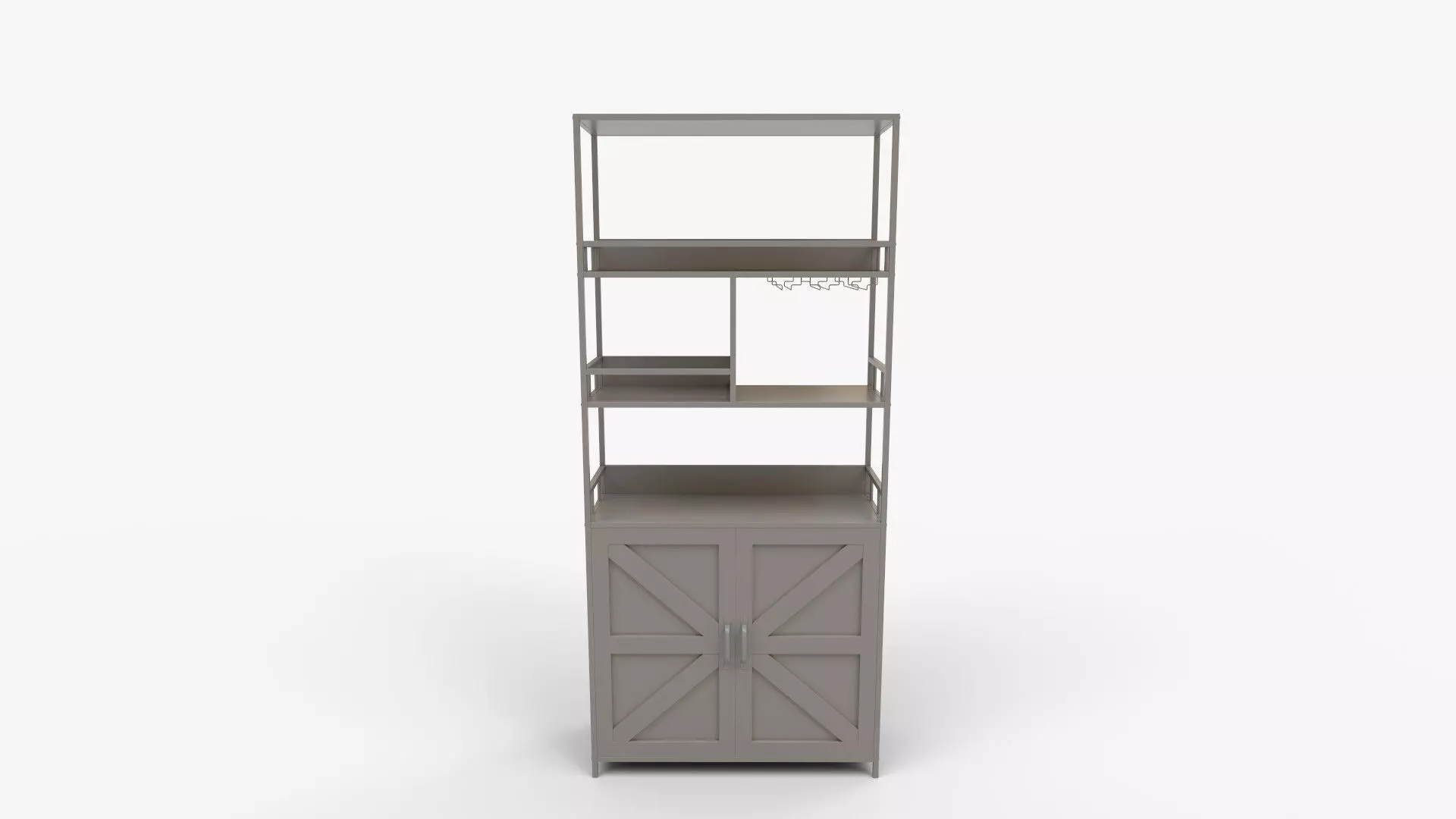 Tall Bar Cabinet in Bakers Rack With Cabinet 3D model_10
