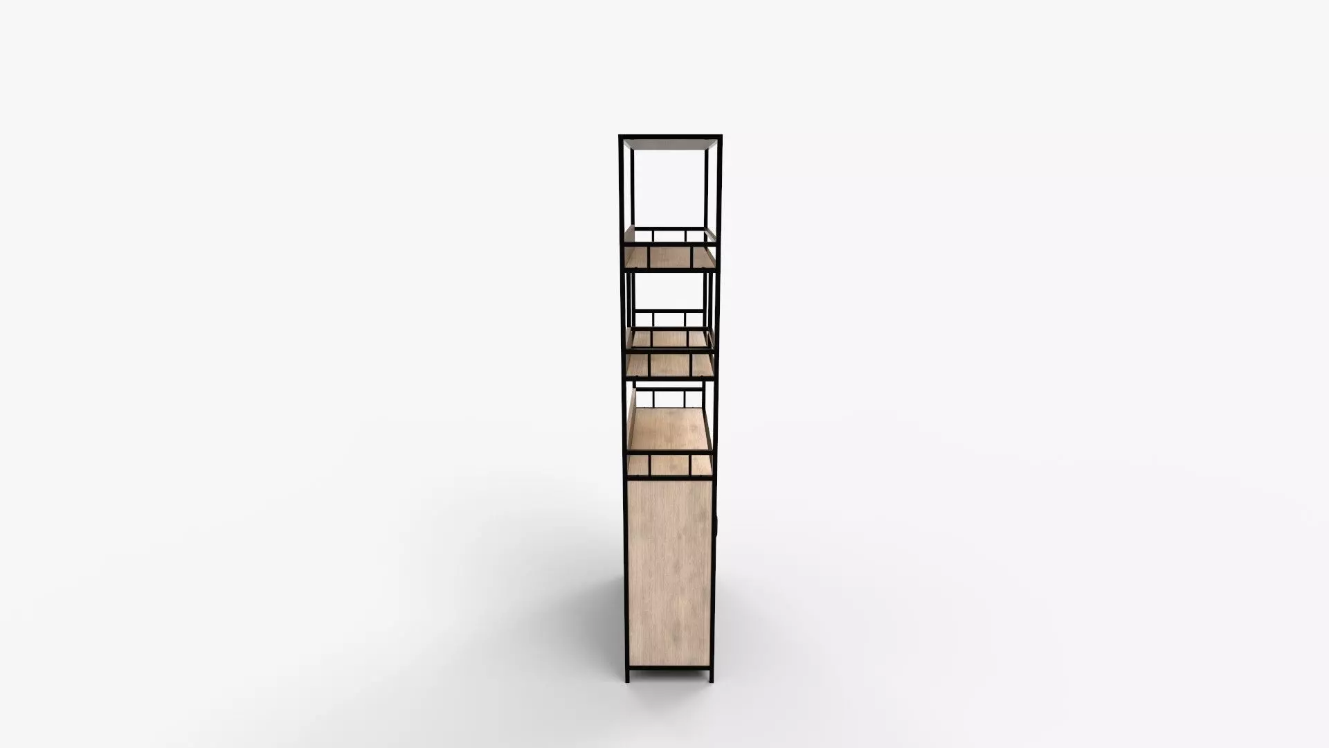 Tall Bar Cabinet in Bakers Rack With Cabinet 3D model_1