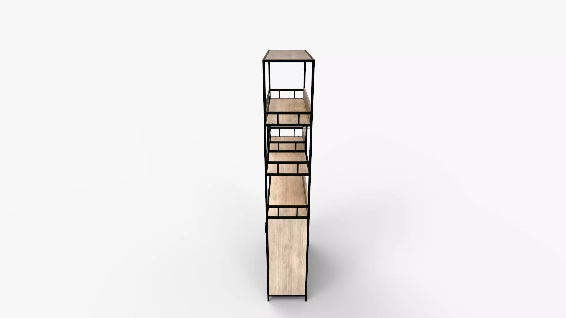 Tall Bar Cabinet in Bakers Rack With Cabinet 3D model_5