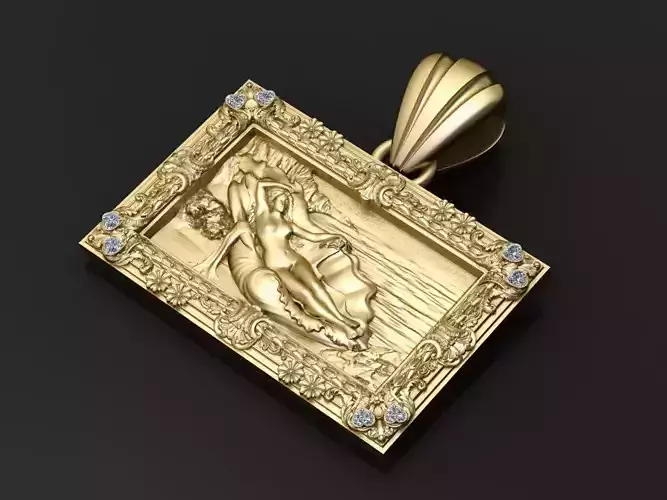 Golden Dream Lady Pendant 3D Printable Model
