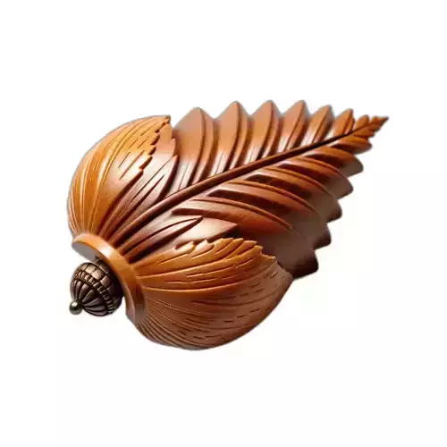 Intricate Wood Carving Leaf Ornament Low-poly 3D model
