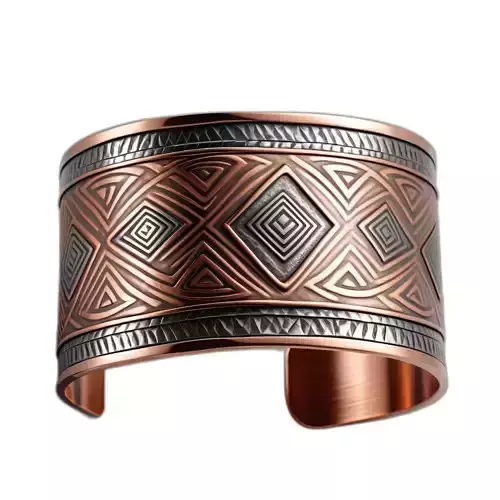 Geometric Pattern Metal Cuff Bracelet