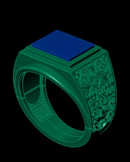 man jewelry ring 3D print model_1