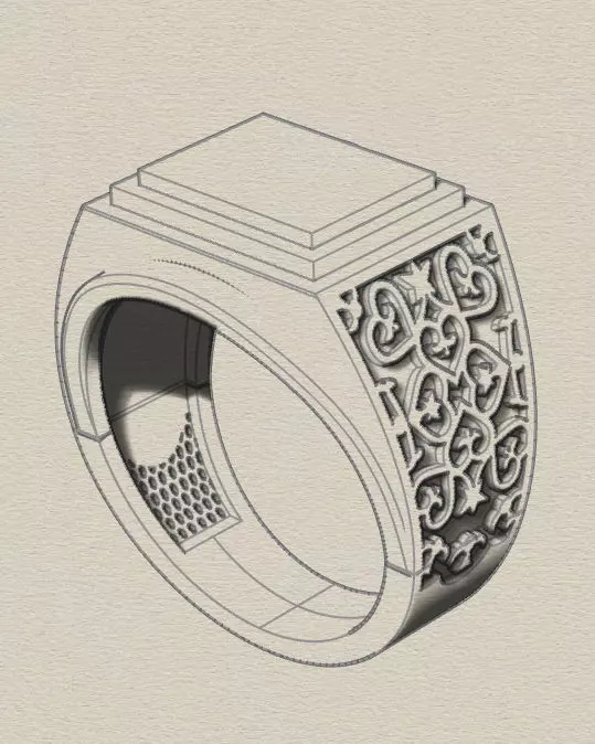 man jewelry ring 3D print model_3