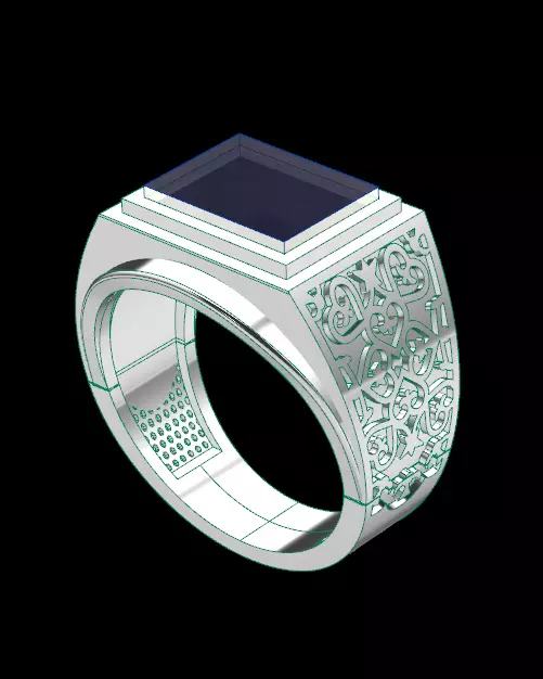 man jewelry ring 3D print model_2