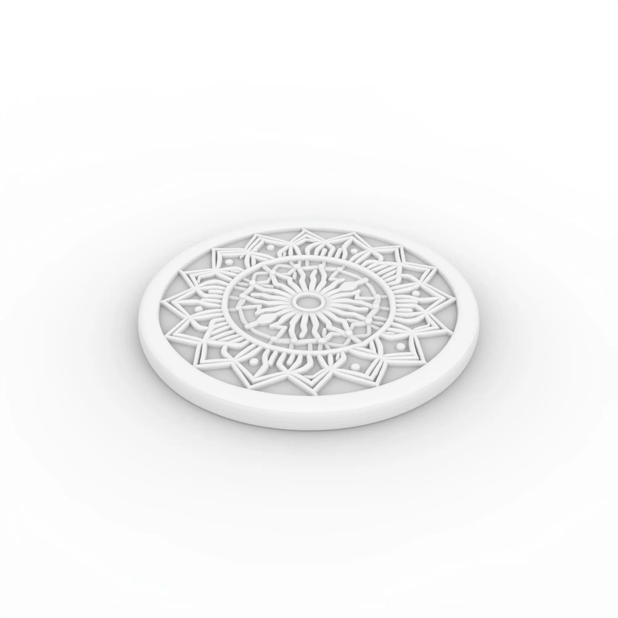Mandala Style Coaster 3D Printable Model 3D print model