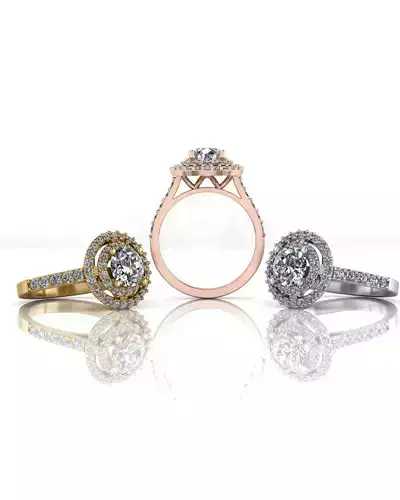 2 halo engagement jewelry ring 