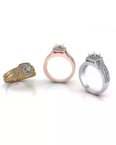 round stone halo engagement jewelry ring 