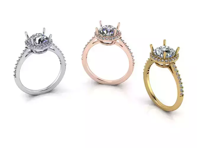 round halo engagement jewelry ring 