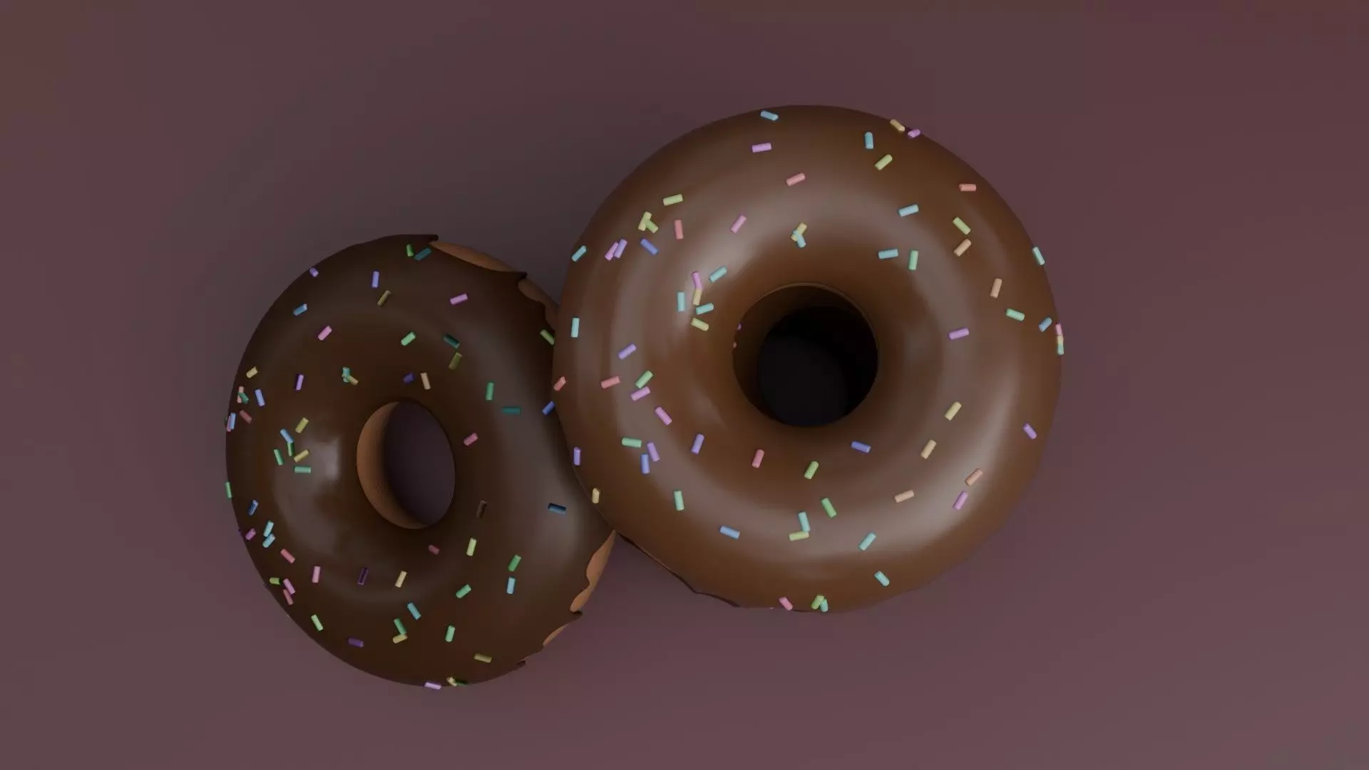 Chocolate Donut with Sprinkles 3D model_1
