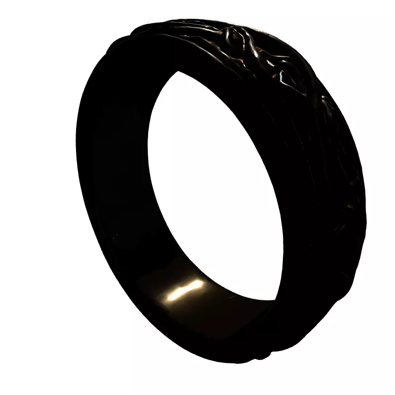 Elegant Gold Diamond Floral Ring Low-poly 3D model_6