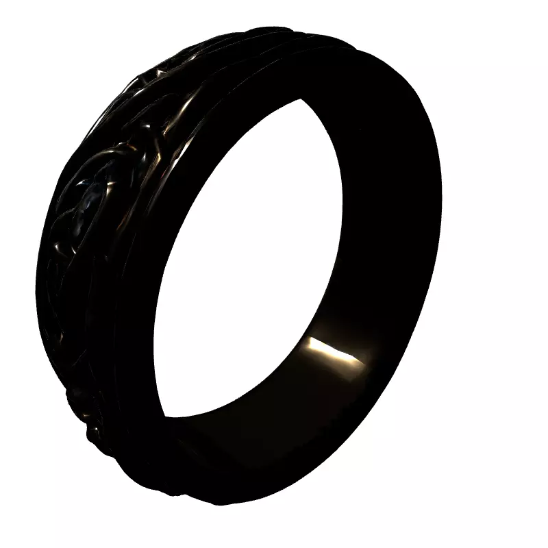 Elegant Gold Diamond Floral Ring Low-poly 3D model_5