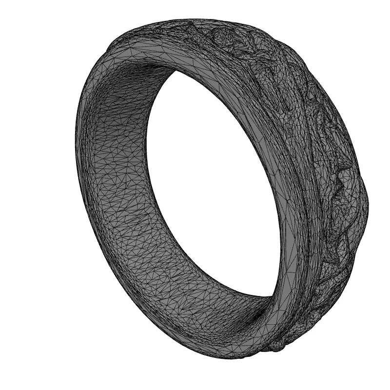 Elegant Gold Diamond Floral Ring Low-poly 3D model_9