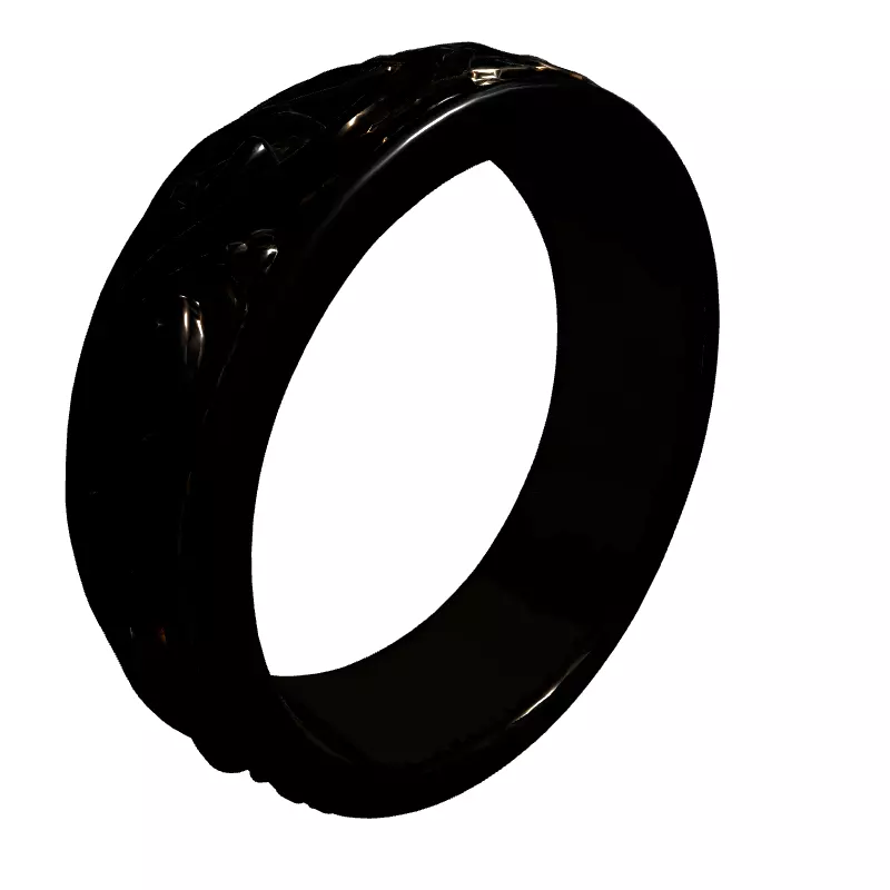 Elegant Gold Diamond Floral Ring Low-poly 3D model_3